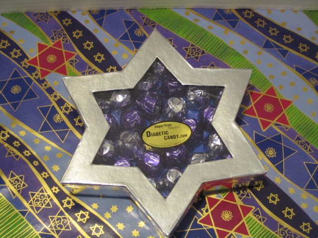 Jewish Star of David Gift Box - combo Milk and Dark Chocolate Cordial Cherries Sugar Free