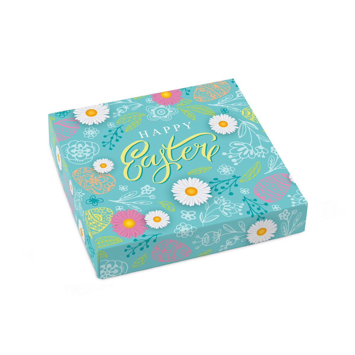 Happy Easter Floral Gift Box with Assorted Chocolates Sugar Free