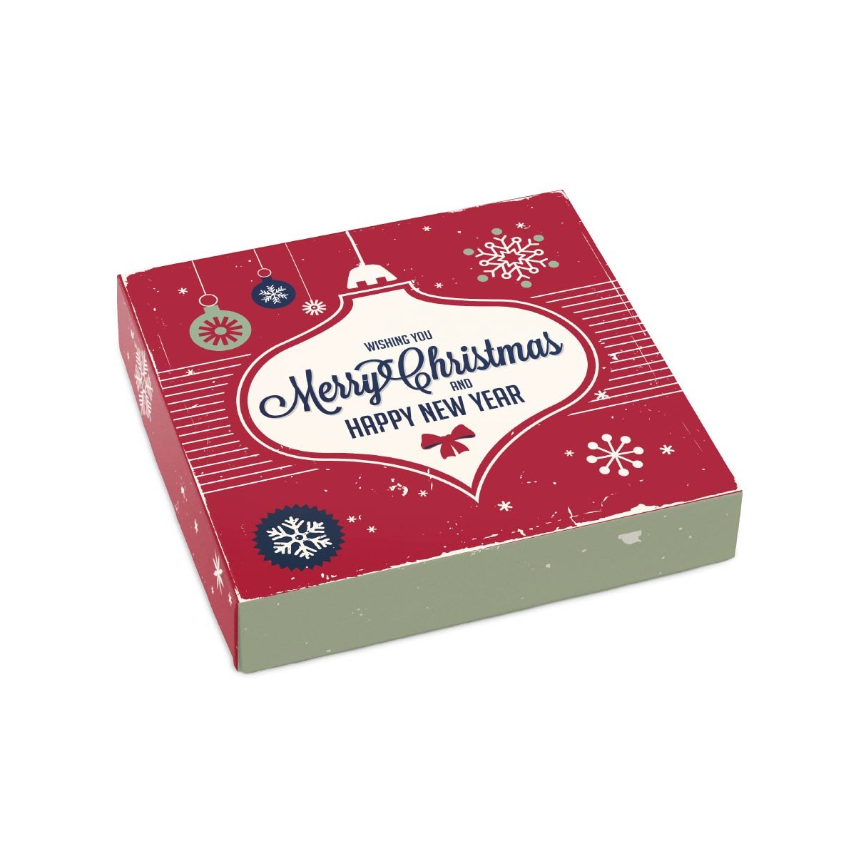 Merry Christmas and Happy New Year Gift Box with Assorted Sugar Free Chocolates