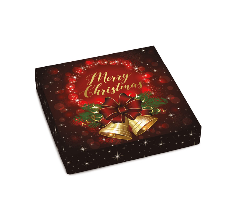 Merry Christmas Gift Box with Milk and Dark Cordial Cherries Sugar Free