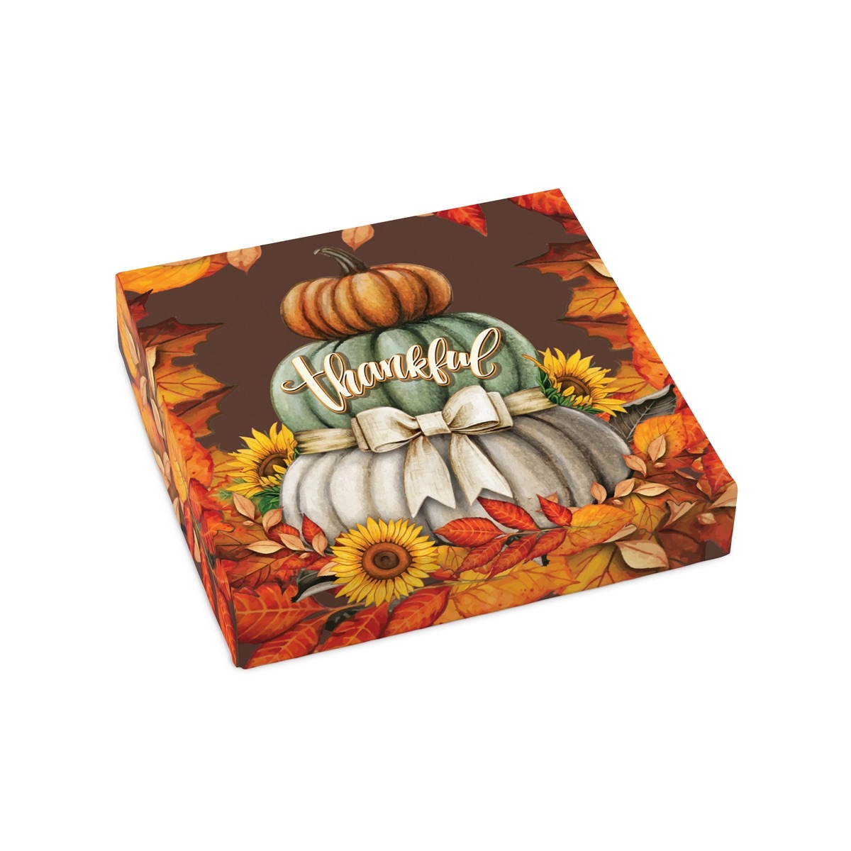 Stacking Pumpkins Thankful Gift Box with Assorted Sugar Free Chocolate