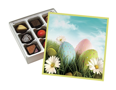 Easter Meadow Gift Box with Sugar Free Milk & Dark Cordial Cherries