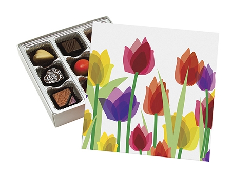 Springtime Tulip Gift Box of Assorted Chocolates Sugar Free
