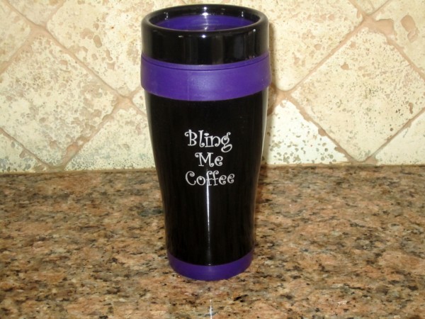 Bling Me Coffee Travel Mug with Coffee sugar free hard candies