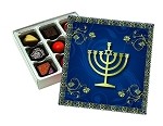 Chanukah Gift box w/ Cordial Cherries combo - both milk and dark chocolate Sugar Free