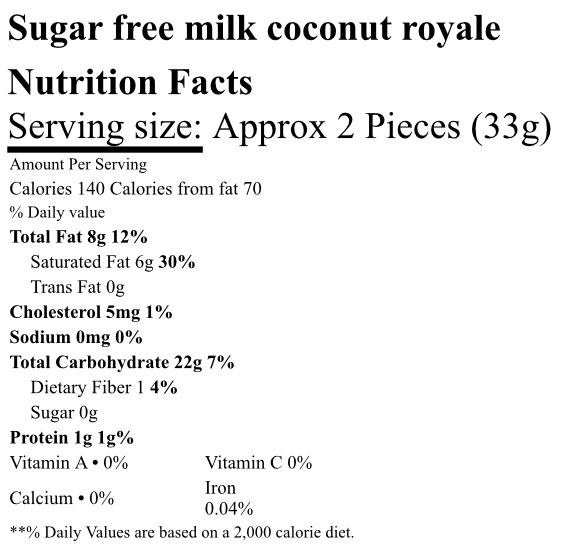 Milk Coconut Royale Cream Sugar Free