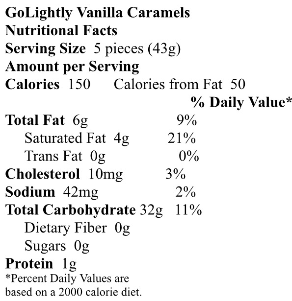 Vanilla Caramels by Go Lightly Sugar Free