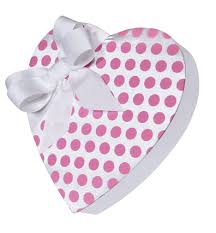 Pink Polka Dot Hugs & Kisses Heart - 1/2 pound box of asst. Sugar Free Chocolates