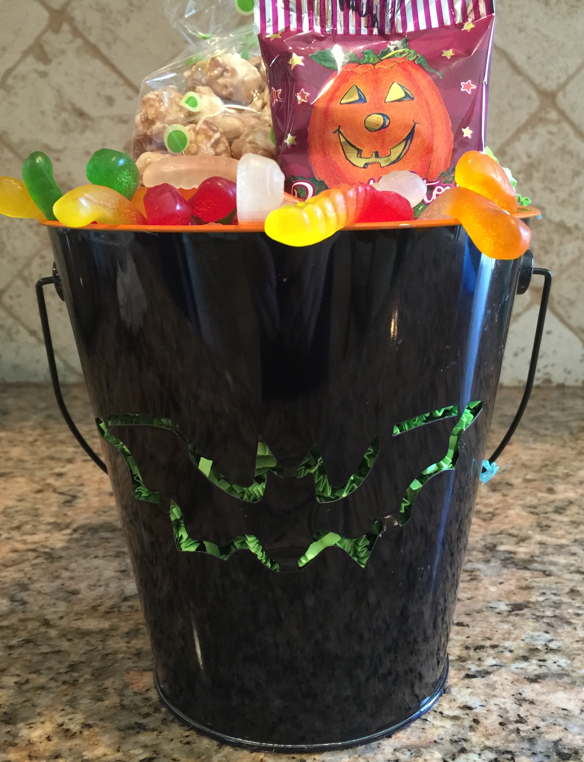 Halloween Bat Bucket Basket Sugar Free
