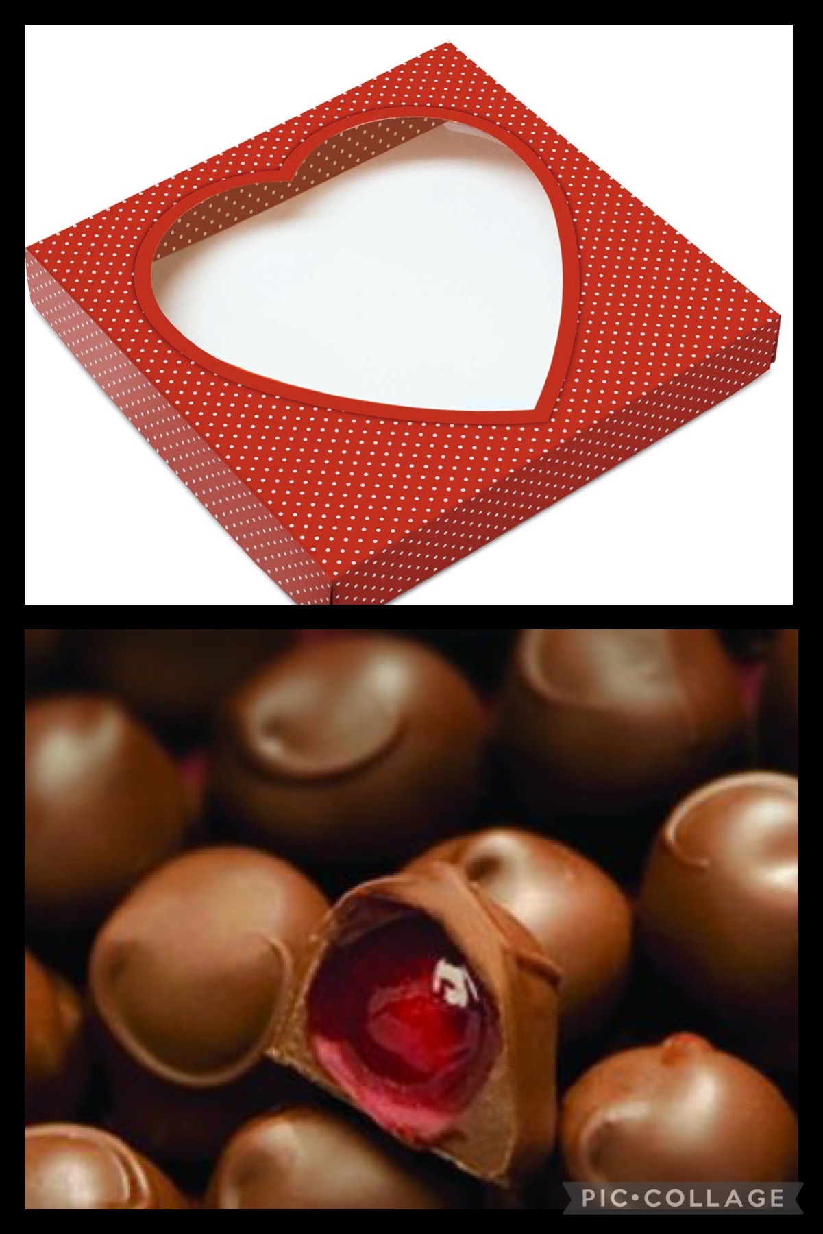 Red Heart Valentine's Day Gift box with Milk and Dark Cordial Cherries Sugar Free