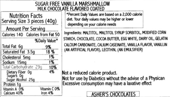 Marshmallow - Vanilla Milk Chocolate Sugar Free