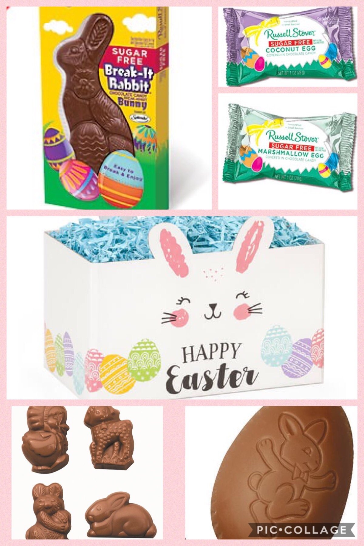 Hoppy Easter Bunny White Basket Box Sugar Free