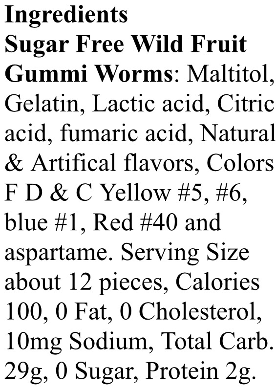 Gummi Mini Fruit Worms Sugar Free